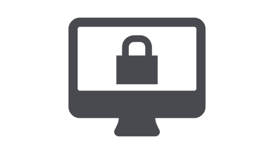 Computerbildschirm mit einem verschlossenen Schloss, symbolisiert Sicherheit und Datenschutz im digitalen Raum.